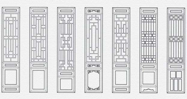 肃宁常用中式仿古花窗图案隔断设计图